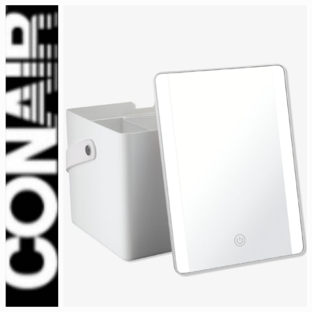 Conair LED-Lighted Storage Vanity Touchscreen Mirror- White